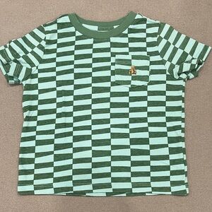 Gap Kids Green Checkered T-Shirt with Pocket